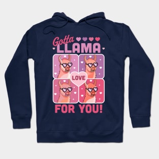 Gotta Llama Love For You Valentine's Day Llama Alpaca Funny Hoodie